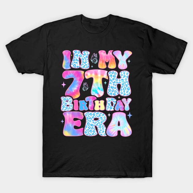 In My 7th Birthday Era Retro 7 Year Old 7th Birthday Girl T-Shirt by Cortes1